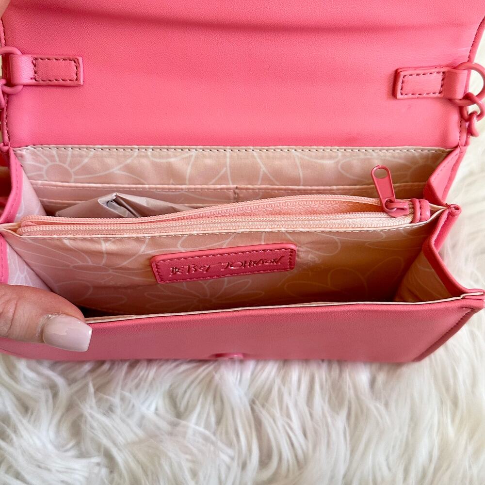 Betsey Johnson Sybil G Quilted Crossbody Gummy Bear Bag Faux Leather, Pink - Picture 7 of 9